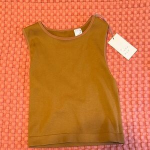 A New Day Warm Brown Sleeveless Top
